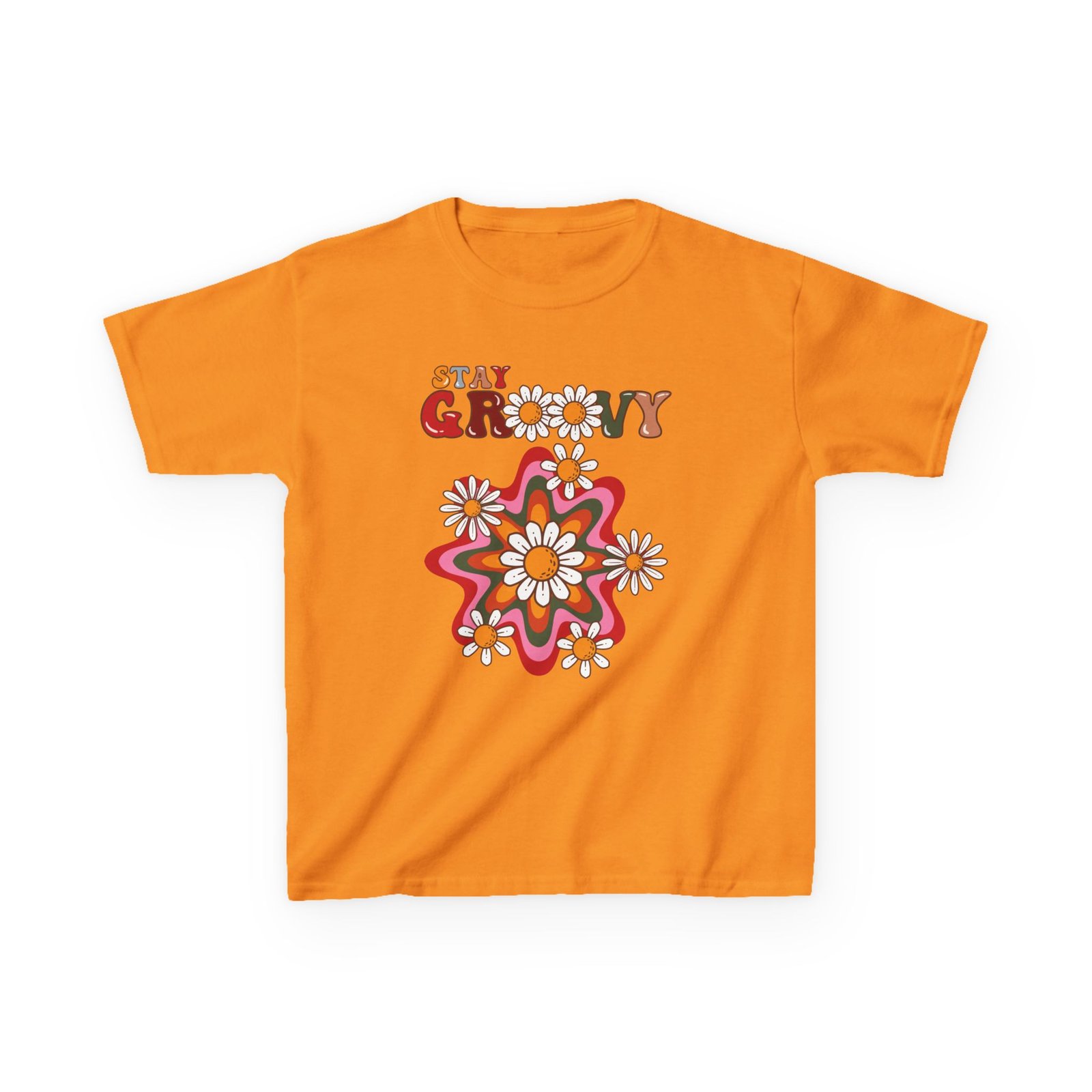 Kids T-Shirt — "Stay Groovy" Retro Flower Graphic - Image 13