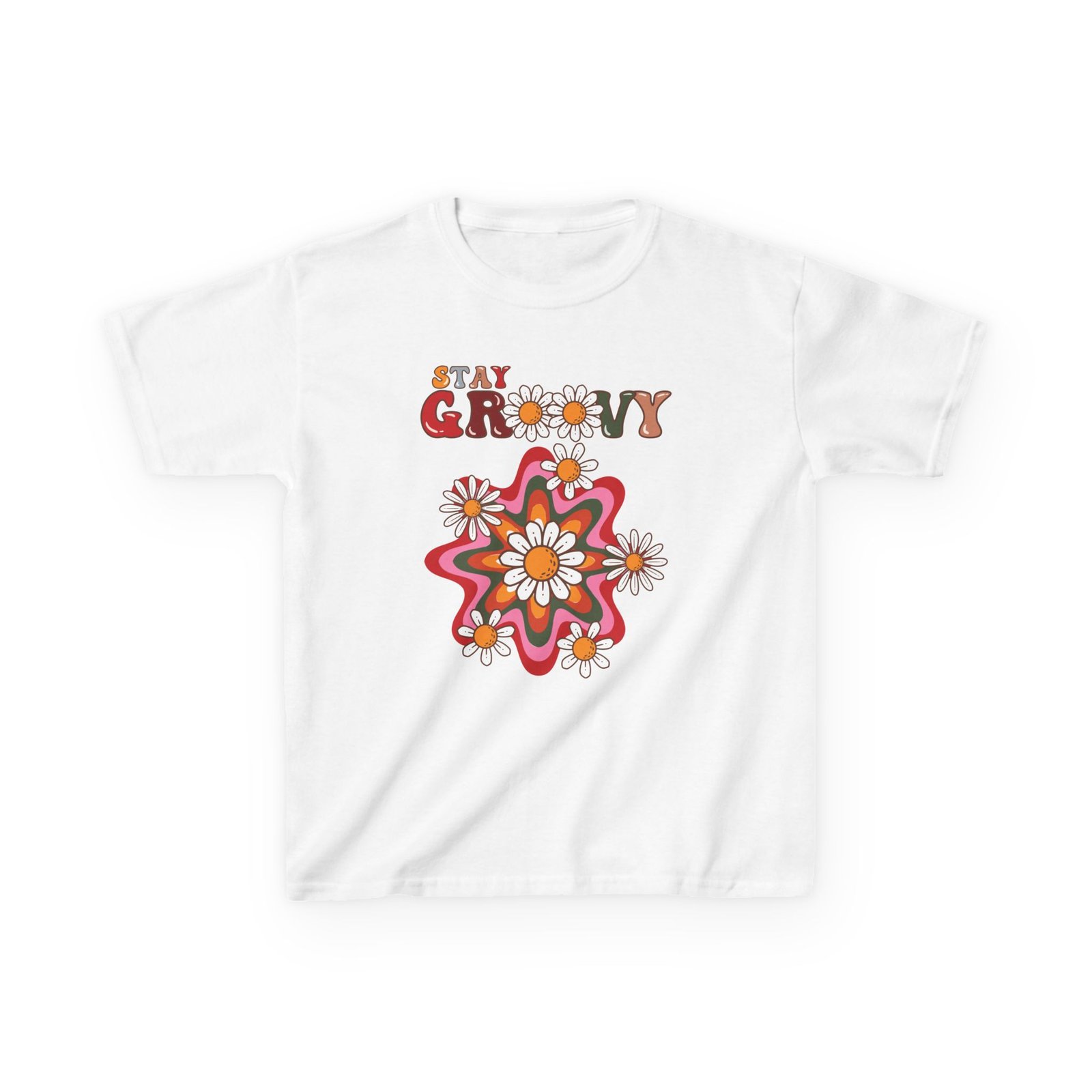 Kids T-Shirt — "Stay Groovy" Retro Flower Graphic - Image 4