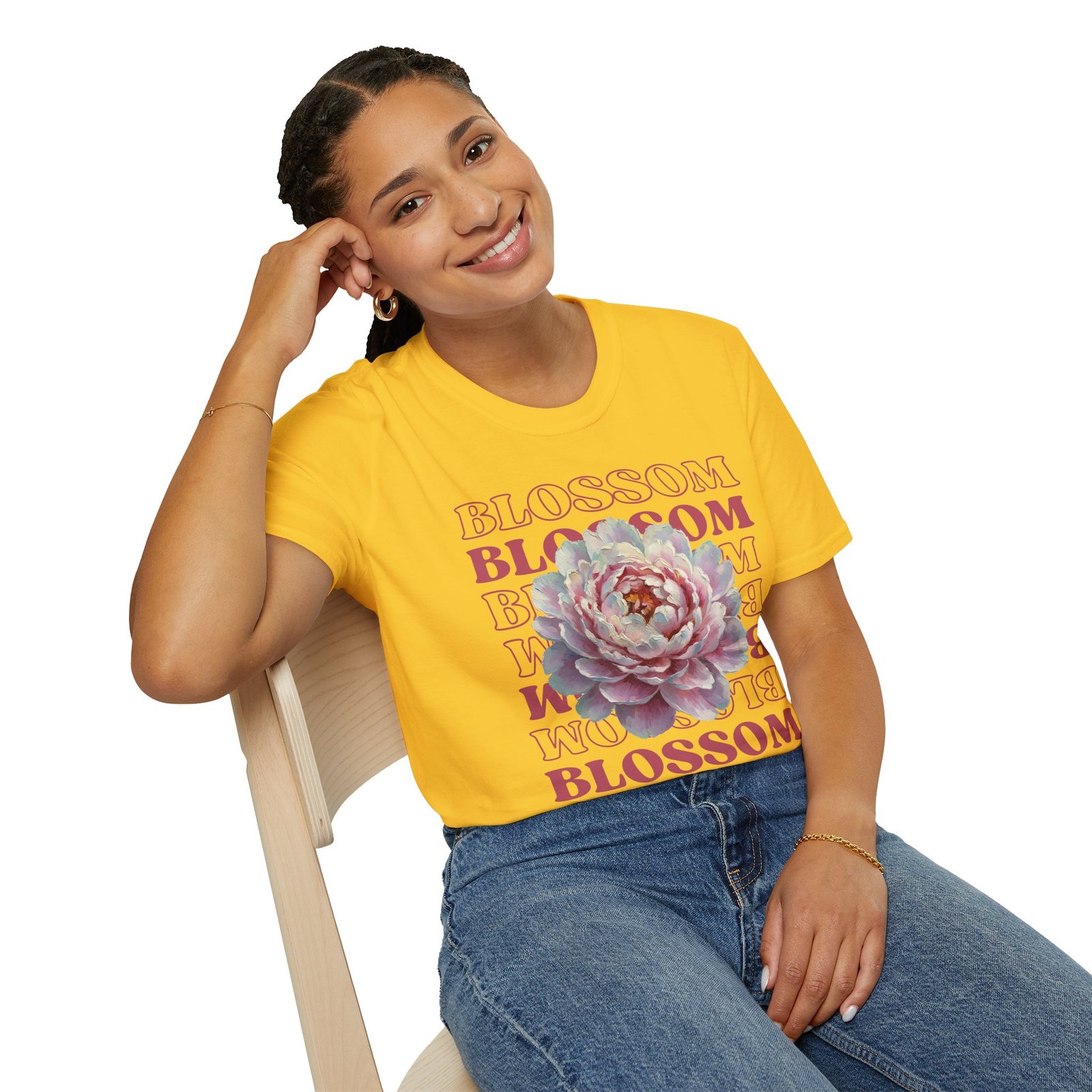 Blossom Floral Tee — Pink Peony Graphic T-Shirt - Image 35