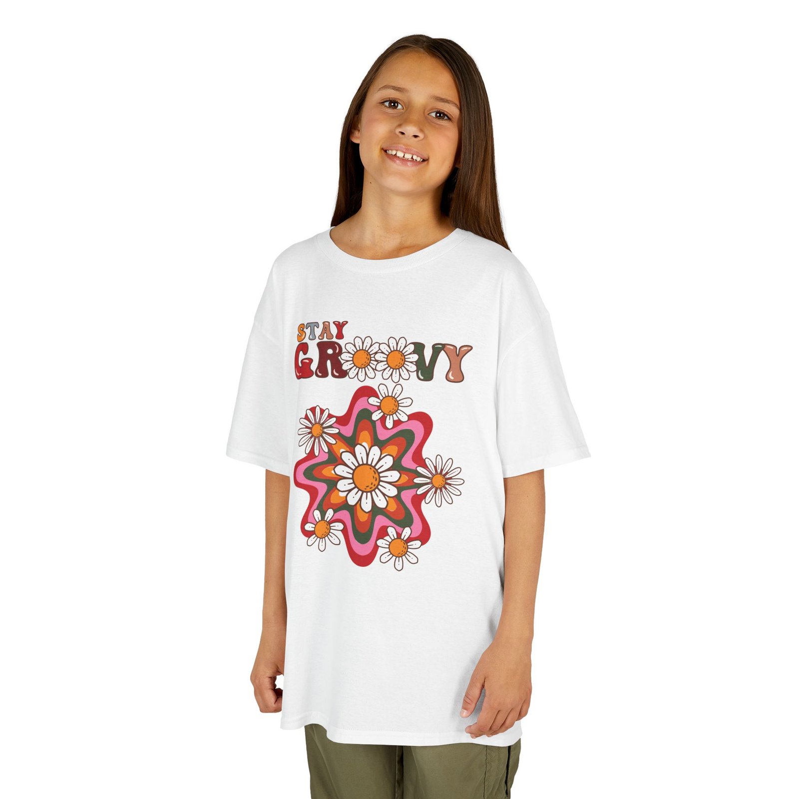 Kids T-Shirt — "Stay Groovy" Retro Flower Graphic - Image 5