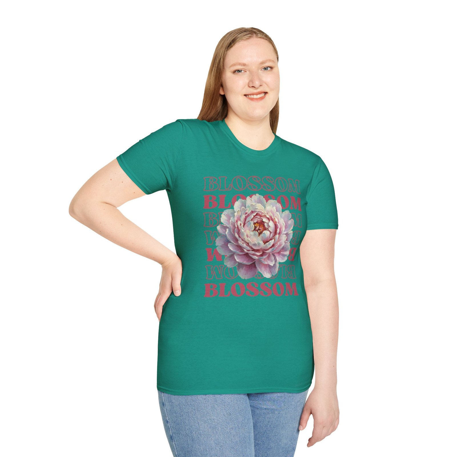 Blossom Floral Tee — Pink Peony Graphic T-Shirt - Image 38