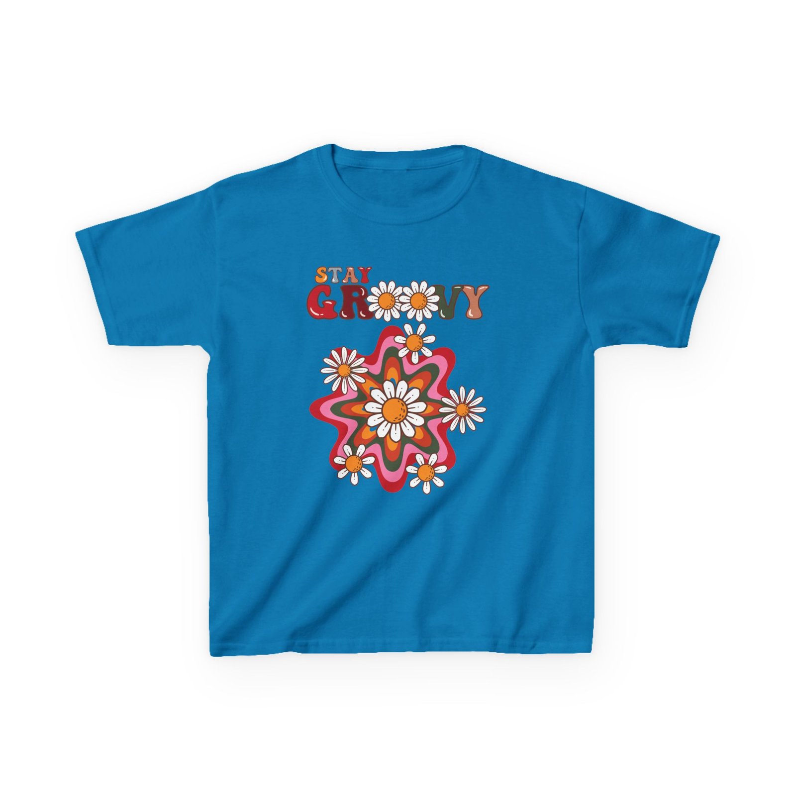 Kids T-Shirt — "Stay Groovy" Retro Flower Graphic - Image 28