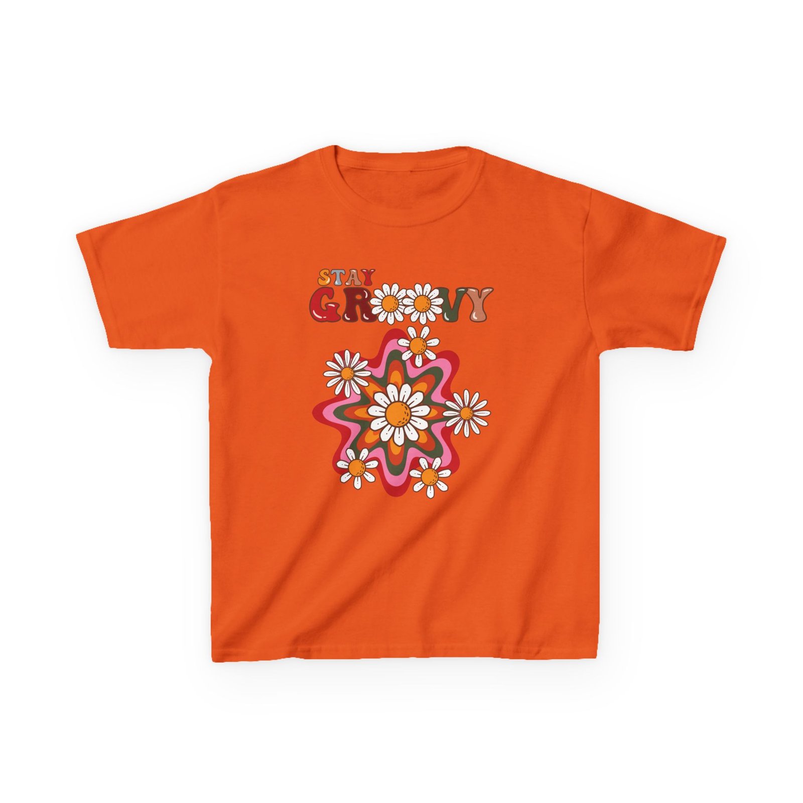 Kids T-Shirt — "Stay Groovy" Retro Flower Graphic - Image 19
