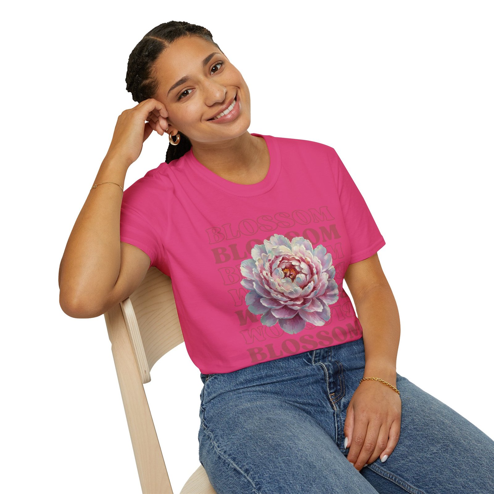 Blossom Floral Tee — Pink Peony Graphic T-Shirt - Image 51