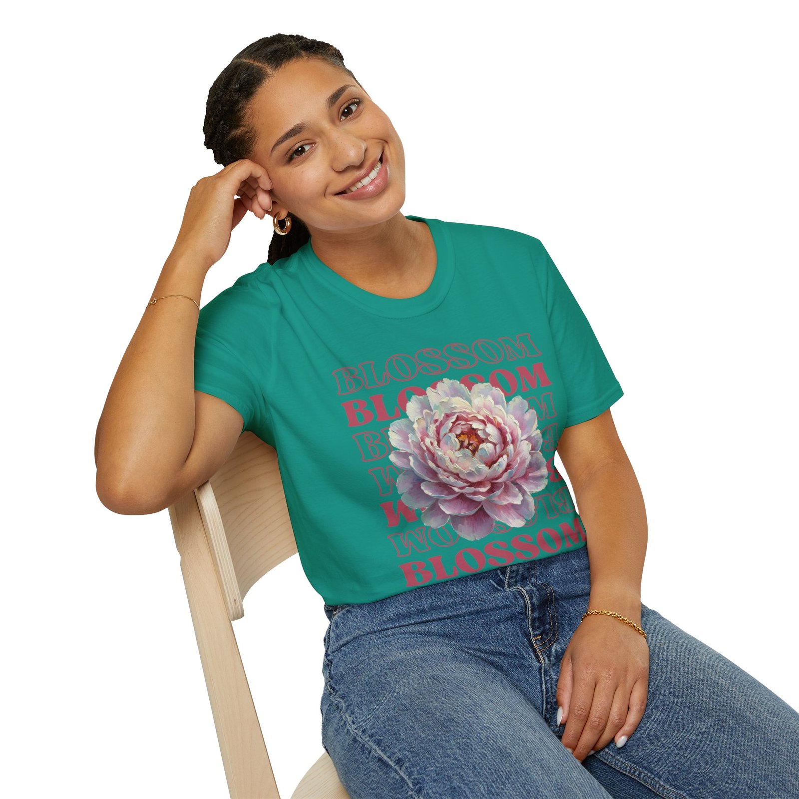 Blossom Floral Tee — Pink Peony Graphic T-Shirt - Image 39