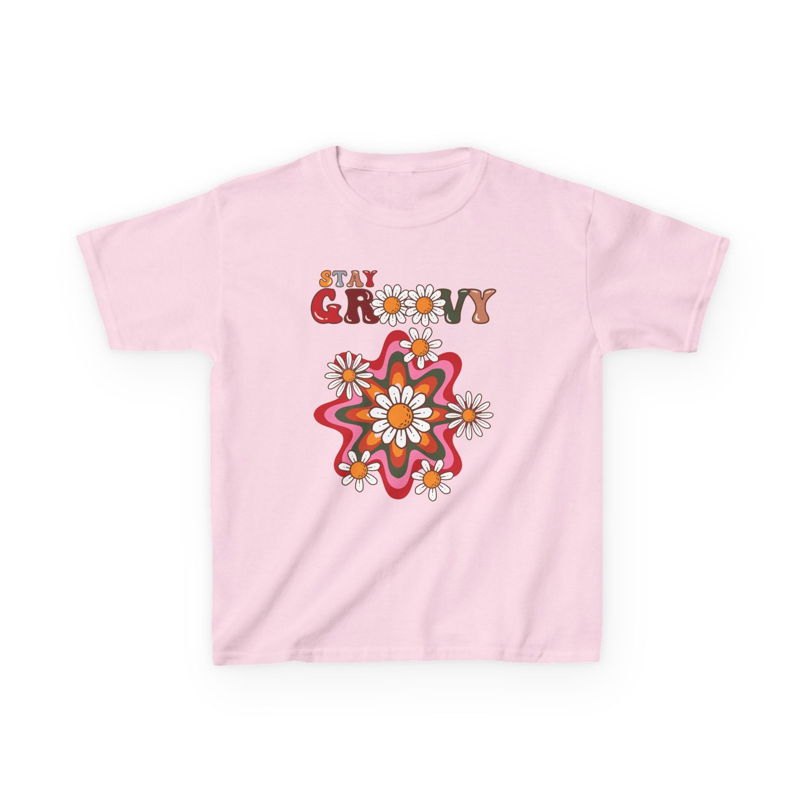 Kids T-Shirt — "Stay Groovy" Retro Flower Graphic - Image 31