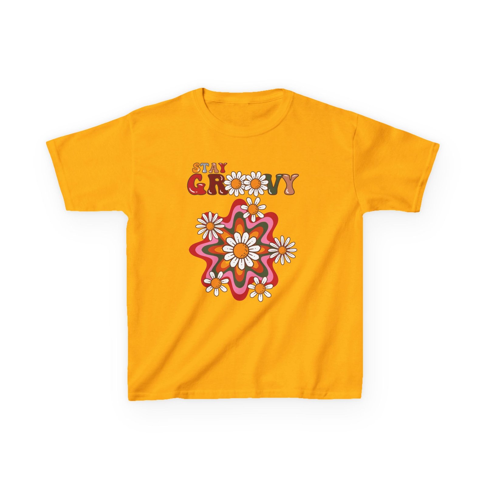Kids T-Shirt — "Stay Groovy" Retro Flower Graphic - Image 16